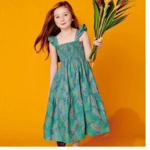Tea Collection Smocked Flutter Sleeve Jungle Garden Midi Dress 5 NWT